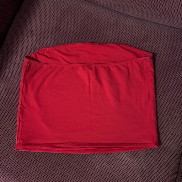 Red Cropped Tube Top - Picture 2 of 3